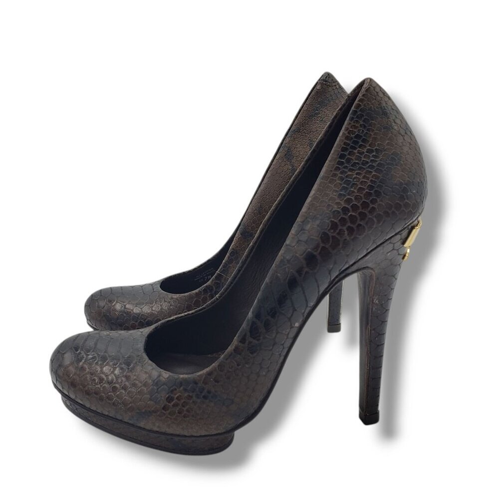 Tory Burch Jude Platform Pump Womens 7 Snake Print Coconut - Picture 5 of 8
